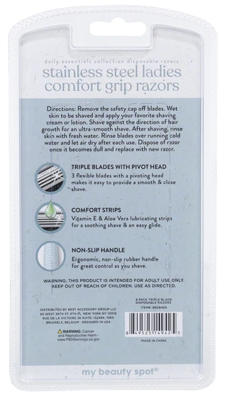 Thumbnail 2: My Beauty Spot 8 Pk Triple Blade Vitamin E & Aloe Vera Razors  