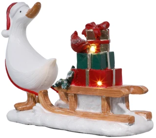 Thumbnail 2: Magical Season 10x3x7 Christmas Goose Sled w/ Gifts Figurine 
