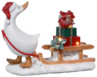 Thumbnail 1: Magical Season 10x3x7 Christmas Goose Sled w/ Gifts Figurine 