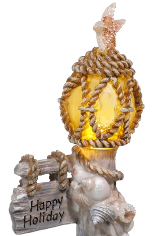 Thumbnail 2: Magical Season 12.5 in Christmas Coastal Seashell Lamp Post Accent 