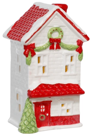 Thumbnail 2: Magical Season 4x4x8.5 Ceramic LED Christmas House Accent 