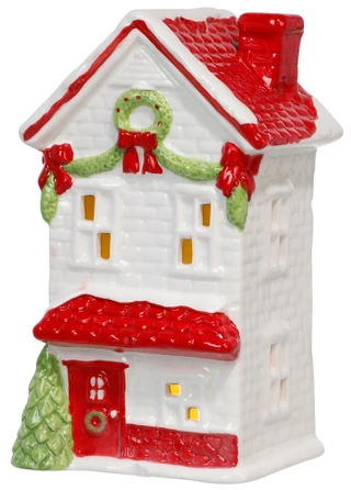 Thumbnail 1: Magical Season 4x4x8.5 Ceramic LED Christmas House Accent 
