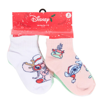 Thumbnail 1: Disney Girls 8 Pk Christmas Character Quarter Socks 