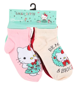 Thumbnail 1: Sanrio Girls 8 Pk Hello Kitty Christmas Quarter Socks 