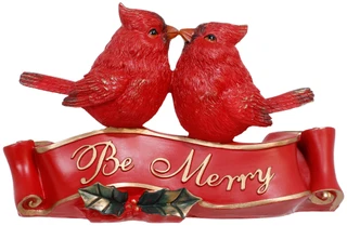 Thumbnail 1: Magical Season 9x5 Be Merry Red Bird Christmas Accent 