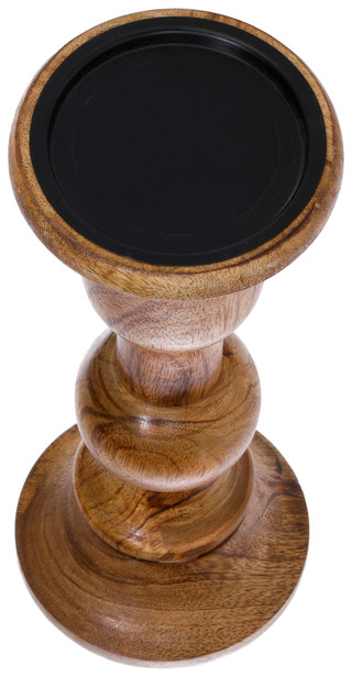 Thumbnail 2: GO HOME 9 In Wood Pillar Candle Holder Decor  