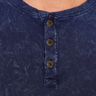Thumbnail 2: Maori Hook Men's Short Sleeve Marble Wash Henley Shirt 