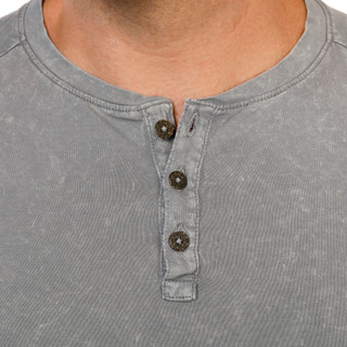 Thumbnail 2: Maori Hook Men's Short Sleeve Marble Wash Henley Shirt 