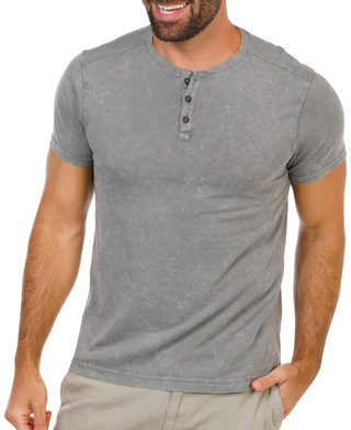 Thumbnail 1: Maori Hook Men's Short Sleeve Marble Wash Henley Shirt 