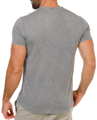 Thumbnail 3: Maori Hook Men's Short Sleeve Marble Wash Henley Shirt 
