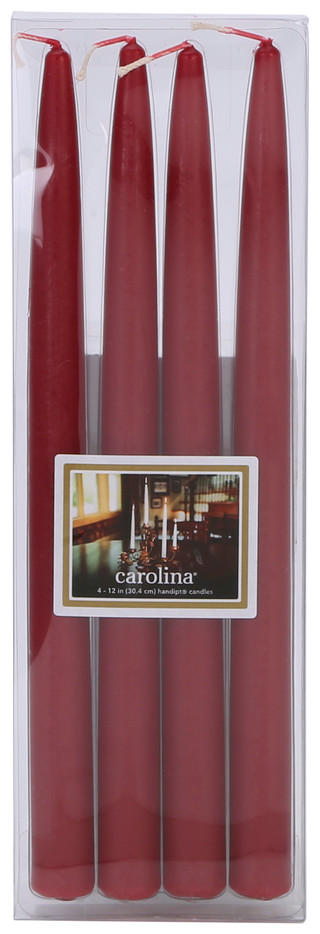 Thumbnail 1: Colonial Candle 4 Pk 12 in Cranberry Taper Candles  