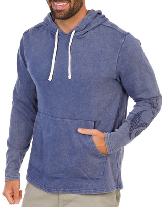 Thumbnail 2: Maori Hook Men's Ozone Wash Graphic Cotton Hoodie 
