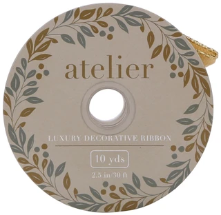 Thumbnail 1: ATELIER 10 Yds Luxury Decorative Christmas Wire Ribbon  