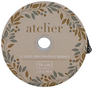 Thumbnail 1: ATELIER 10 Yds Decorative Christmas Wire Ribbon  