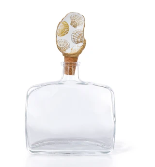 Thumbnail 1: Mud Pie Decorative Glass Bottle w/ Oyster Design Cork  