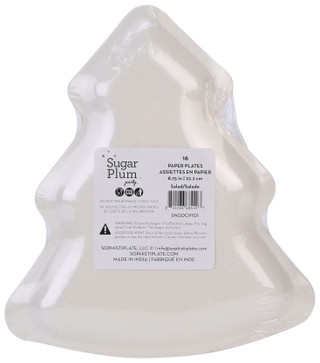 Thumbnail 2: Sugar Plum Party 16 Pk 8.75 In Paper Christmas Tree Salad Plates  