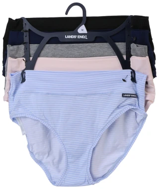 Thumbnail 1: Lands End 5 Pk Women's Tag Free Cotton Comfort Hipster Panties  