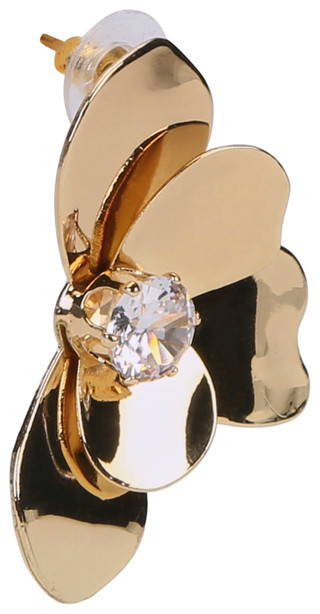 Thumbnail 2: Natasha Women's Half Flower Earrings w/ CZ  