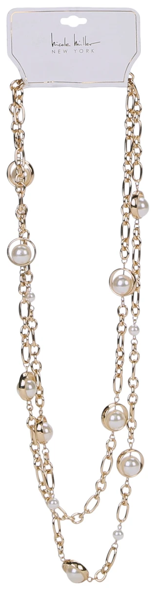 Thumbnail 1: Nicole Miller Women's Double Row Pearl Beaded Necklace  