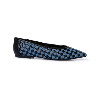 Thumbnail 2: NINE WEST Women's Denim Leather Woven Flats  