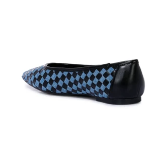 Thumbnail 3: NINE WEST Women's Denim Leather Woven Flats  