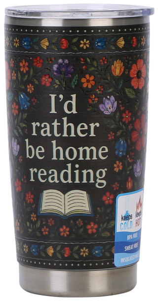 Thumbnail 2: Meteor I'd Rather Be Home Reading Insulated Tumbler  