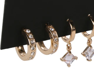 Thumbnail 2: Noir 3 Pk Hug Drop Earrings 