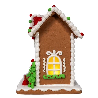 Thumbnail 6: Kurt Adler  8 in. Battery Operated LED Gingerbread House With Cat 