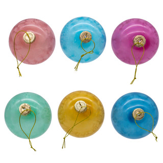 Thumbnail 4: Kurt Adler 6 Pc. Glass Multicolor Marbled Ball OrnamentmSet 
