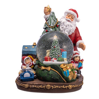 Thumbnail 1: Kurt Adler  100MM Musical Santa With Children & Tree Water Globe 