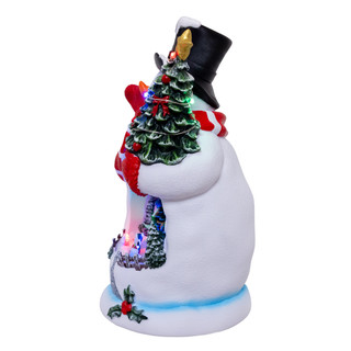 Thumbnail 5: Kurt Adler  Color Changing Lighted USB Snowman With Village Scene 