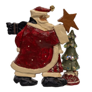 Thumbnail 2: Kurt Adler Kurt Adler 6.75 in. Snow Town Santa With Tree Table Piece 