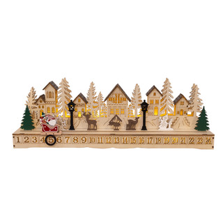 Thumbnail 1: Kurt Adler  17.7 in. LED Lighted Village Scene With Calendar 