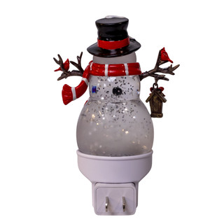 Thumbnail 4: Kurt Adler Snowman Red Scarf & Cardinal Glitter LED Night Light 