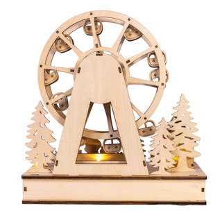 Thumbnail 3: Kurt Adler  Battery Operated Warm White LED Ferris Wheel With Santa 