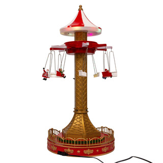 Thumbnail 2: Kurt Adler  20.5 in. Musical Moving LED Drop Tower With 5 Figures 