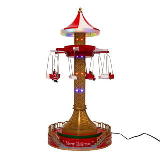 Thumbnail 8: Kurt Adler  20.5 in. Musical Moving LED Drop Tower With 5 Figures 