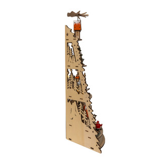 Thumbnail 2: Kurt Adler  21.25 in. LED Lighted Half Tower Village Scene & Santa 
