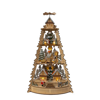 Thumbnail 1: Kurt Adler  21.25 in. LED Lighted Half Tower Village Scene & Santa 