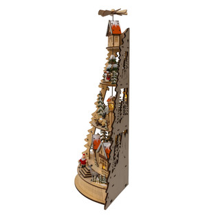 Thumbnail 5: Kurt Adler  21.25 in. LED Lighted Half Tower Village Scene & Santa 