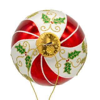 Thumbnail 2: Kurt Adler 6 Pc. Glass Red, White & Green Holly Berry Ball Ornament Box 