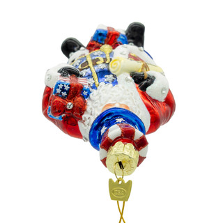 Thumbnail 2: Kurt Adler Bellissimo Glass Patriotic Santa Ornament 