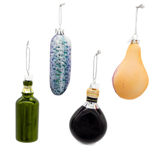 Thumbnail 4: Kurt Adler Noble Gems 4 Pc.  Glass Italian Food Ornament Set 