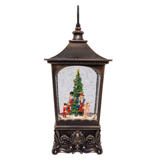 Thumbnail 3: Kurt Adler  Lighted USB Nutcracker With Tree & Swirling Glitter Lantern 