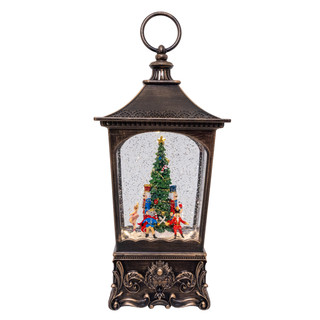 Thumbnail 7: Kurt Adler  Lighted USB Nutcracker With Tree & Swirling Glitter Lantern 