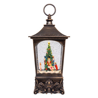 Thumbnail 1: Kurt Adler  Lighted USB Nutcracker With Tree & Swirling Glitter Lantern 