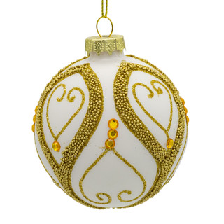 Thumbnail 4: Kurt Adler 6 Pc. Glass Silver & Gold Beads & Gems Ornament Set 