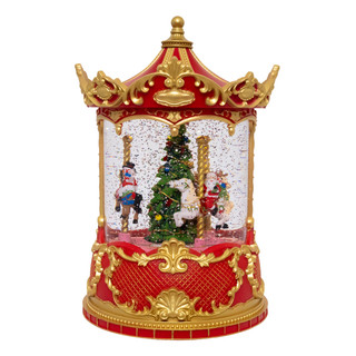 Thumbnail 1: Kurt Adler  8.5 in. Lighted USB Carousel & Swirling Glitter Lantern 