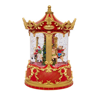 Thumbnail 5: Kurt Adler  8.5 in. Lighted USB Carousel & Swirling Glitter Lantern 