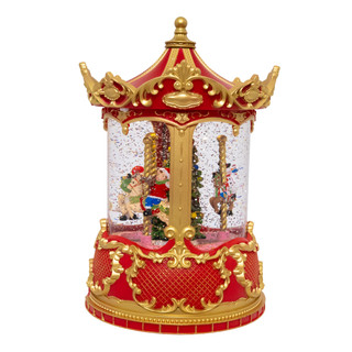Thumbnail 7: Kurt Adler  8.5 in. Lighted USB Carousel & Swirling Glitter Lantern 